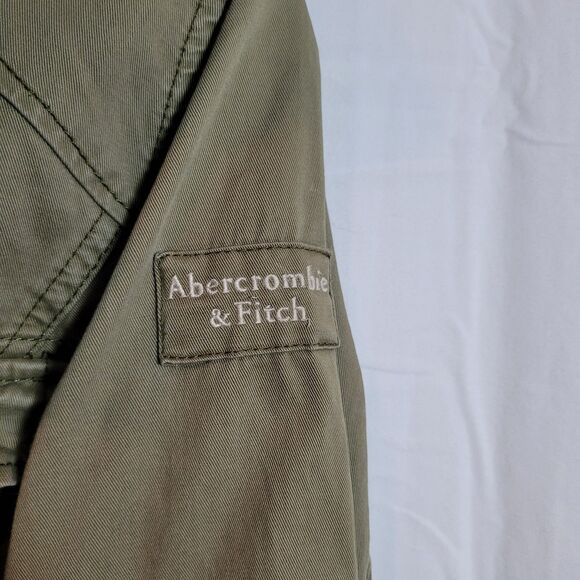 Abercrombie & Fitch Y2K Long Utility Jacket Women's Large Army Green Vintage - Picture 6 of 14